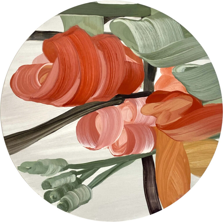 Astgeflüster, 2023, egg tempera on wood, ø 75 cm