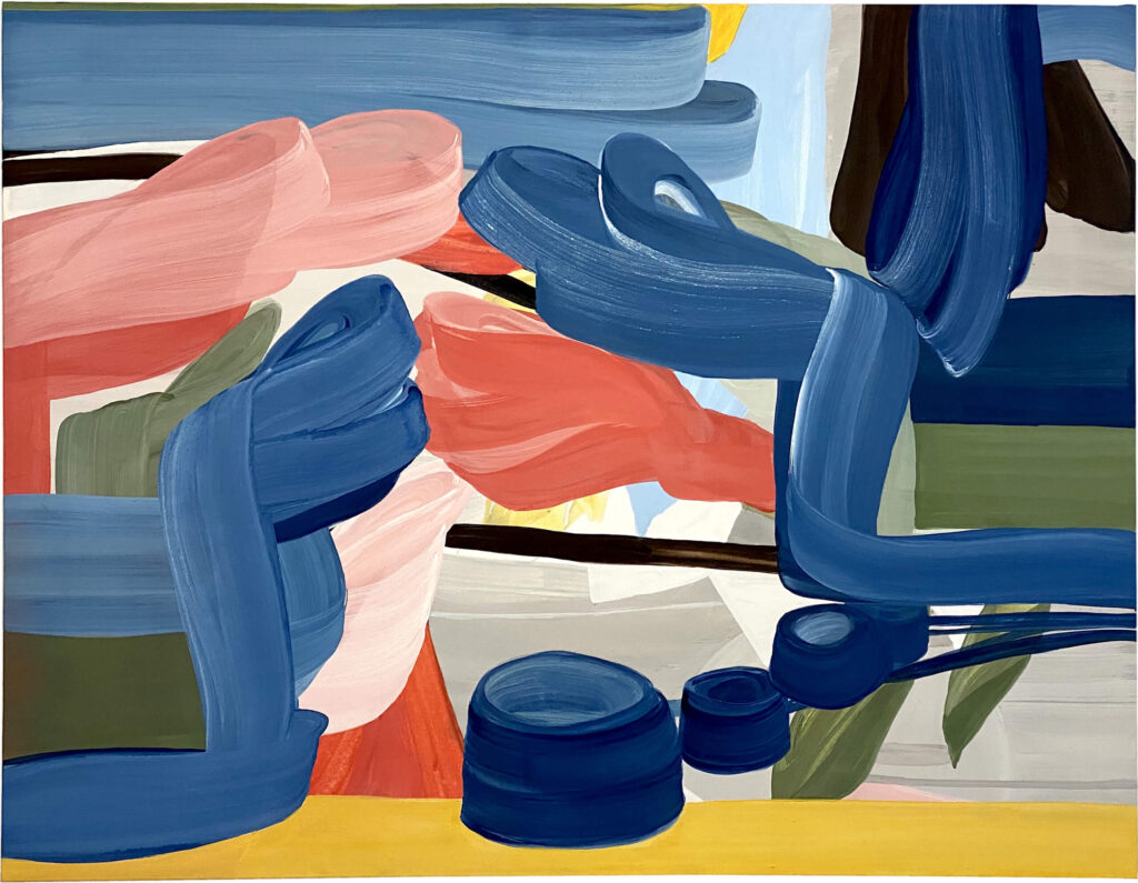 At the River, 2023, egg tempera on linen, 140 x 180 cm