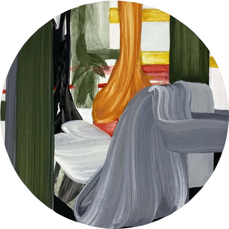 Foglia, 2024, egg tempera on wood, tondo, ø 60 cm