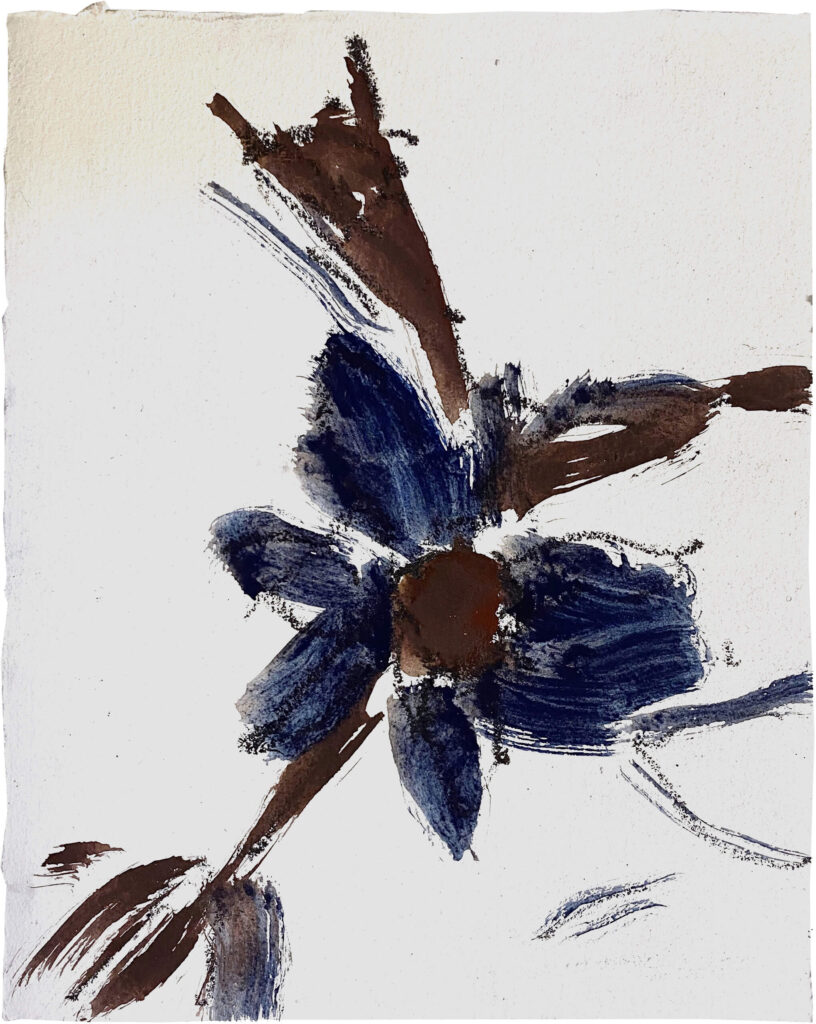 La danza, 2025, egg tempera and wax crayons on handmade paper 23 x 19 cm