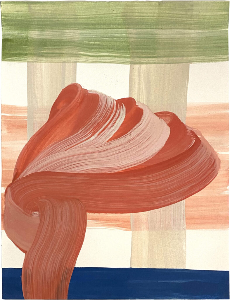 Lava Island, 2019, egg tempera on handmade paper, 40 x 30 cm