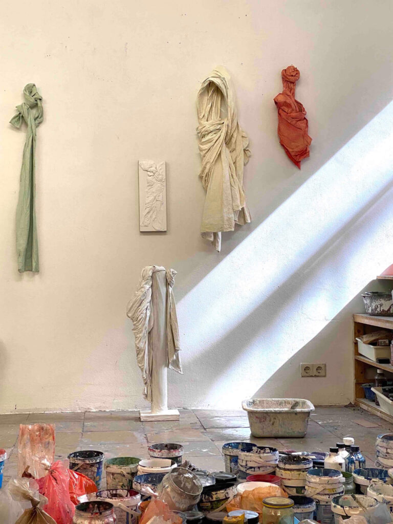 Objects, reliefs, studio view