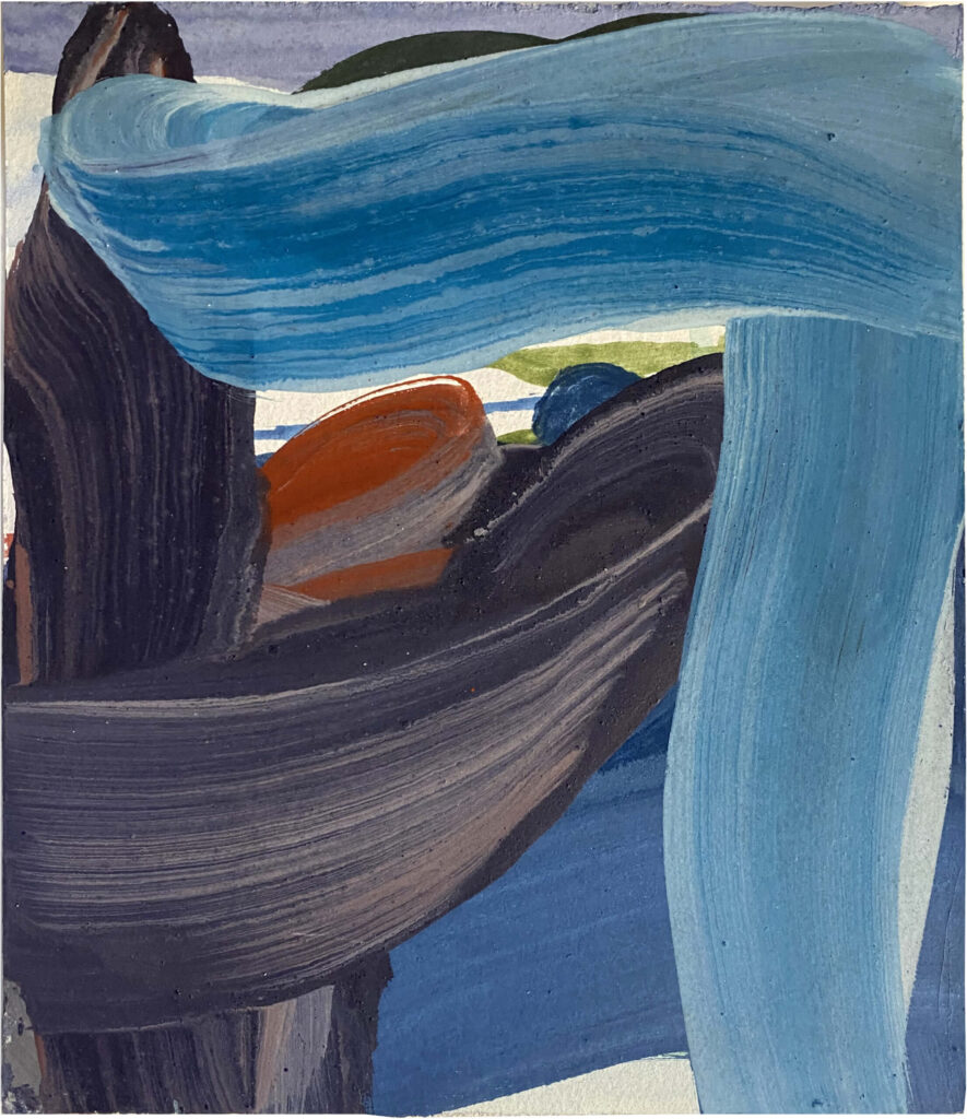 Onde, 2018, egg tempera on handmade paper, 23 x 19 cm