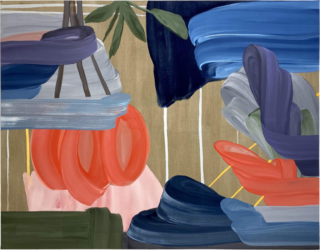 Unterm Baum, 2023, egg tempera on linen, 140 x 180 cm