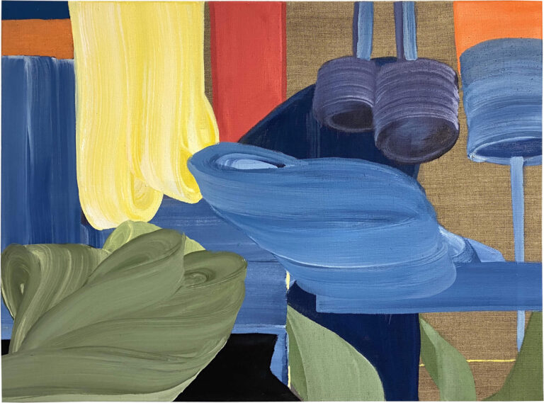 Water Column, 2025, egg tempera on linen, 74 x 100 cm